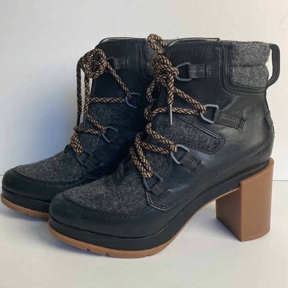 Sorel Blake Waterproof Leather Lace-up Boots Black  NL3306-010 Gorpcore Winter - Picture 7 of 16